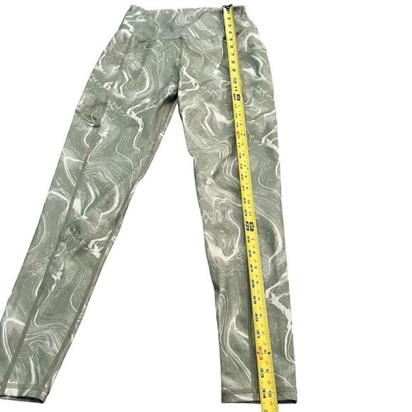 EARTH YOGA Green Marble Athletic Legging W/Pockets Size M - Picture 7 of 8